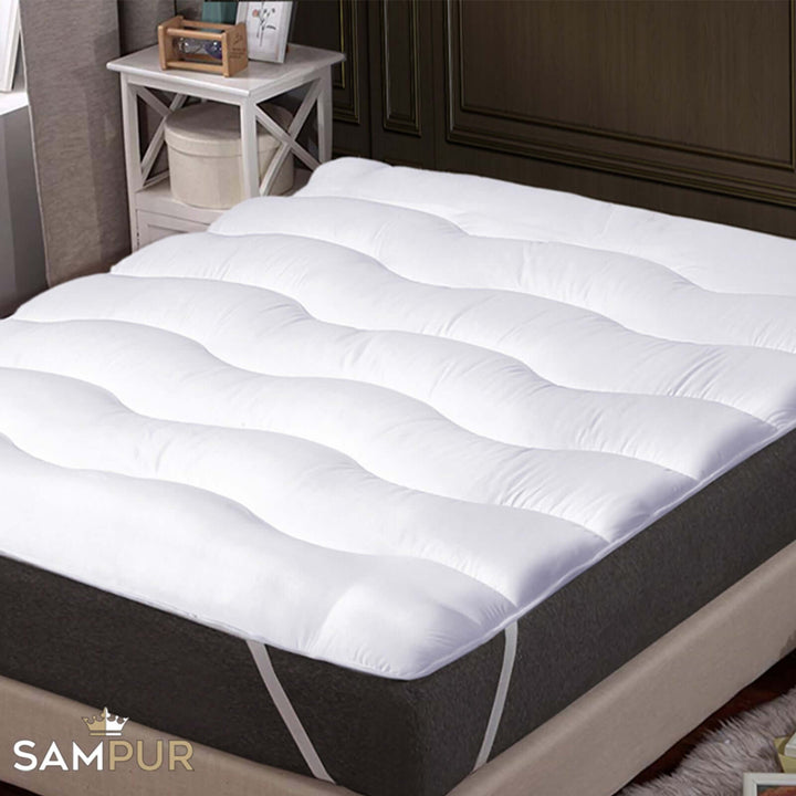 Vague - Surmatelas microfibre et protège matelas sommeil réparateur 4 cm