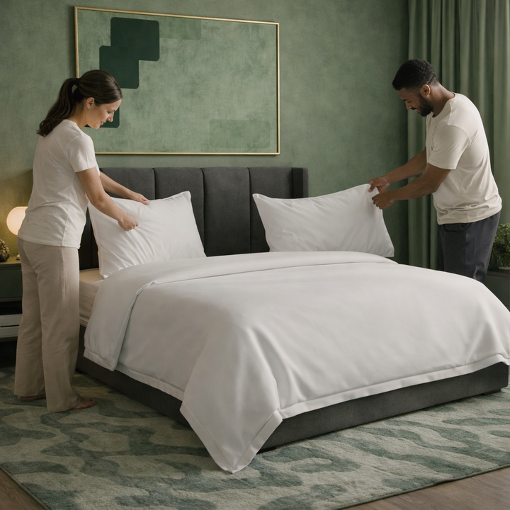 Serenity - Taie d’oreiller blanche 100% coton respirante, douce et hypoallergénique