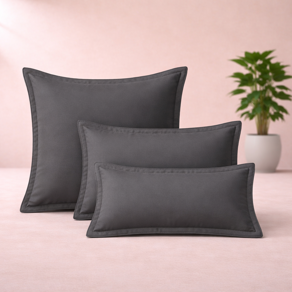 Harmonie - Taie d’oreiller grise ardoise respirante, douce et hypoallergénique