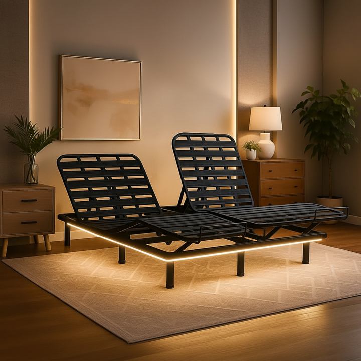 ErgoFlex - Sommier électrique à lattes orthopédiques double motorisation