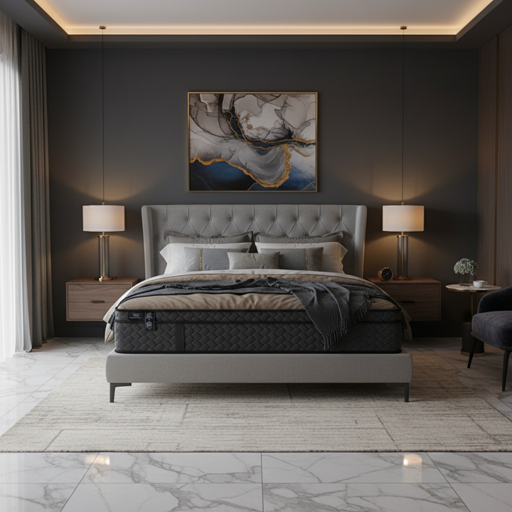 Optima BIO - Matelas mémoire de forme, latex et ressorts ensachés orthopédique 30 cm