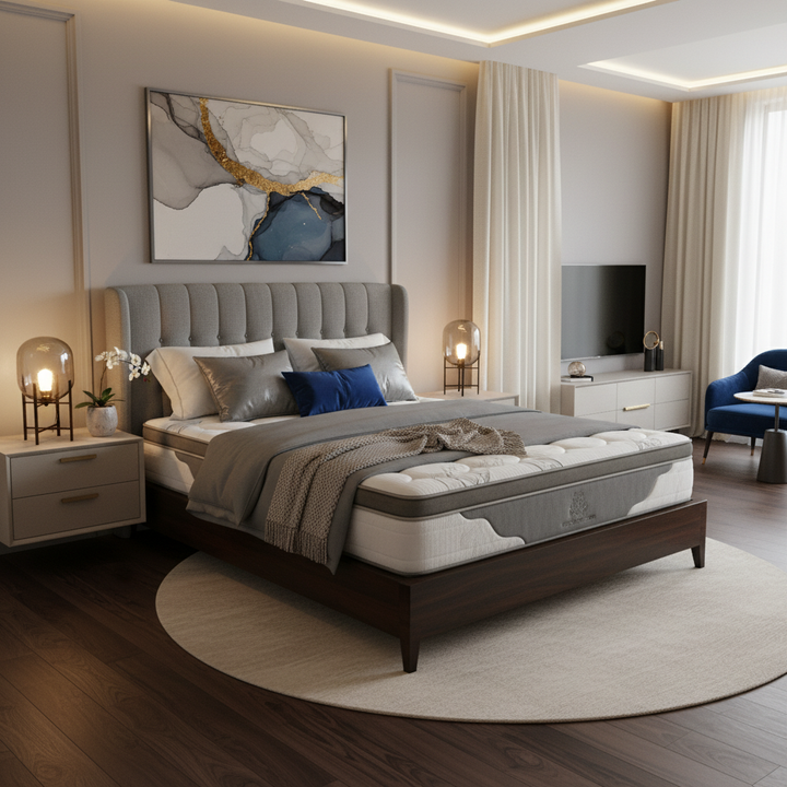 Aurus - Matelas mémoire de forme, latex et ressorts ensachés thermorégulant 32 cm