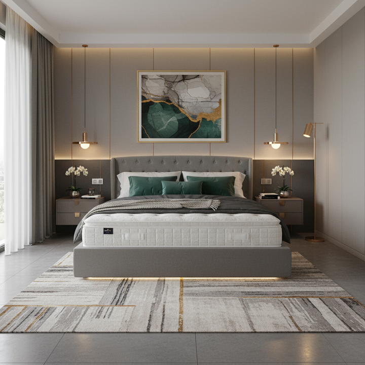 Serenitas - Matelas mémoire de forme, latex et ressorts ensachés surmatelas intégré 27 cm