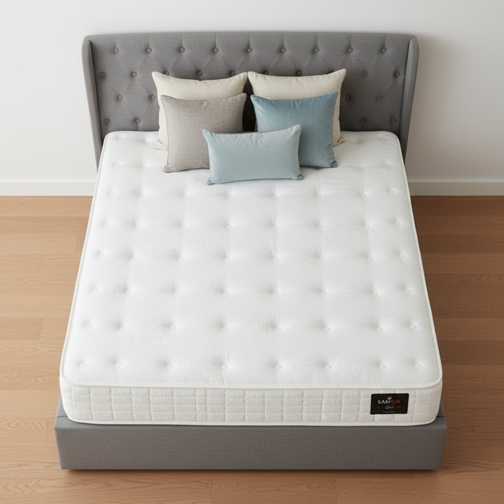 Serenitas - Matelas mémoire de forme, latex et ressorts ensachés surmatelas intégré 27 cm