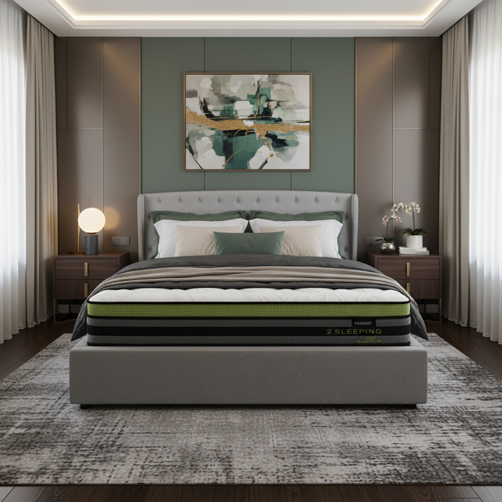 Dualis - Matelas mémoire de forme et ressorts ensachés côté ferme et côté souple 22 cm