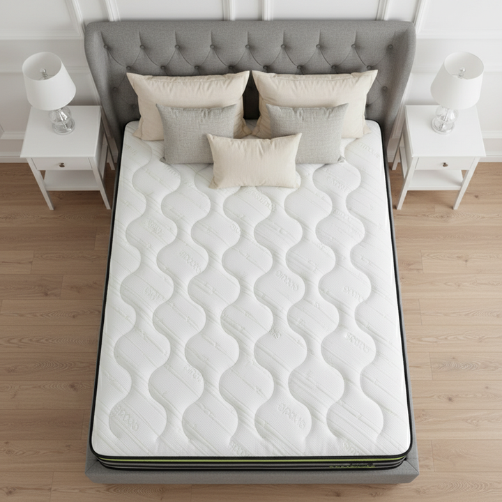 Dualis - Matelas mémoire de forme et ressorts ensachés côté ferme et côté souple 22 cm