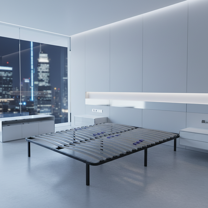 Ergo - Sommier à lattes réglables avec cadre métallique fermeté ajustable