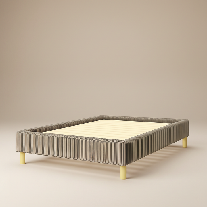 Cosy - Lit velours côtelé sans tête de lit cadre de lit bois