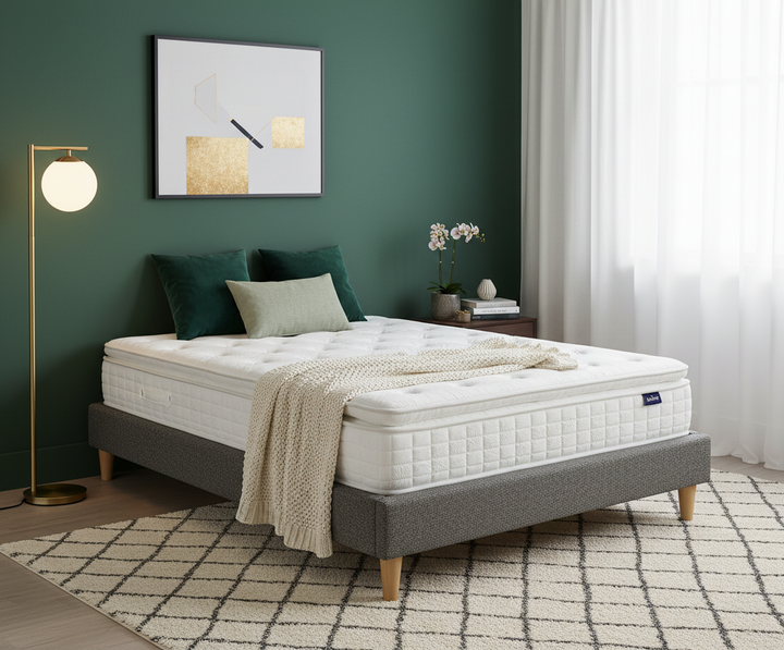 Cosy - Lit bouclette sans tête de lit cadre de lit bois