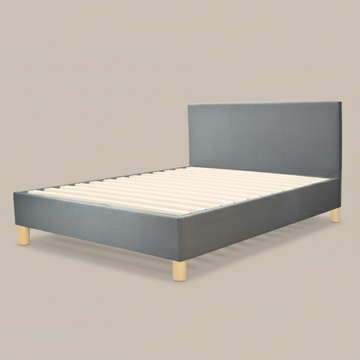 Loft - Lit tissu avec tête de lit design nordique et élégance intemporelle