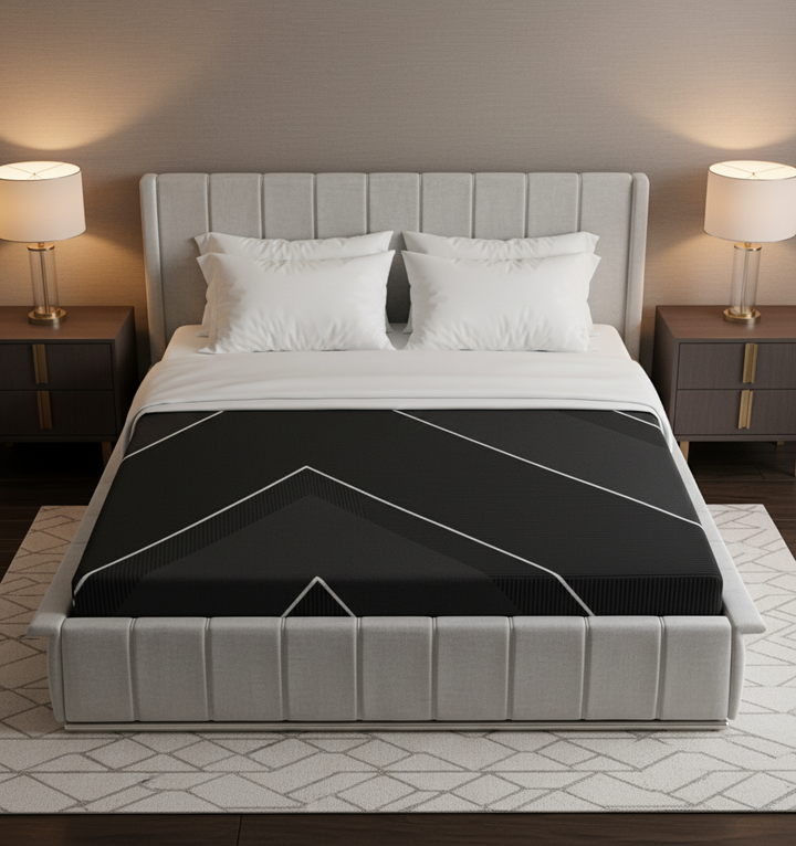 Obsidian - Matelas mémoire de forme bambou-charbon et ressorts ensachés 25 cm